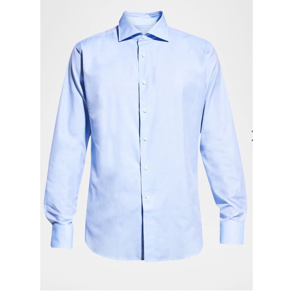 Canali Dress Shirt Mens 15.5 Blue 39. Made In Italy.
